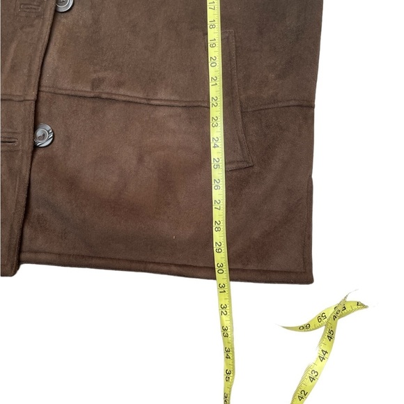 White Stag brown faux suede button down long sleeve oversized jacket size 3XL - Picture 11 of 15